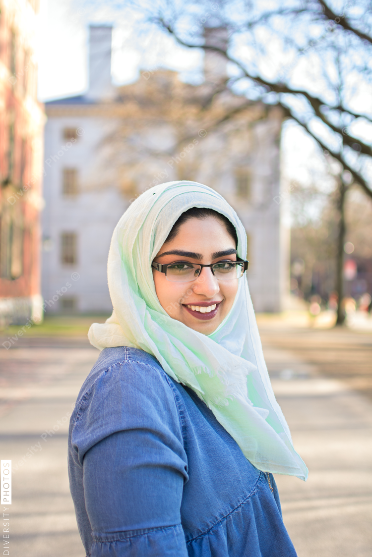 Portrait of young woman wearing hijab