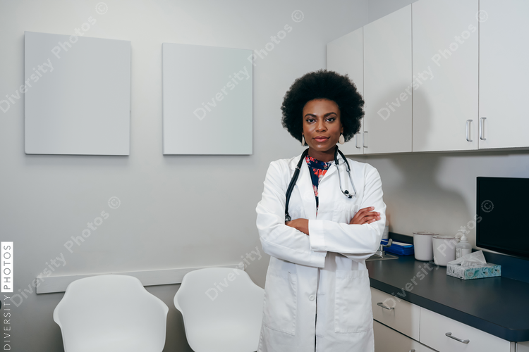 Portrait of pediatrician in her office