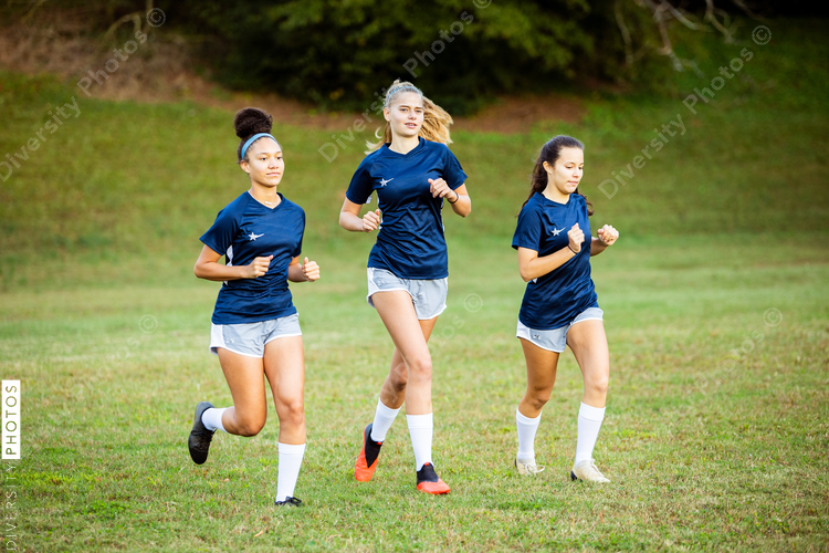 Three Beautiful Women Soccer Players Stock Photo - Image of person