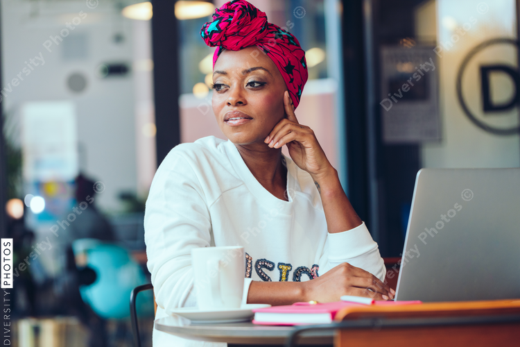 Woman working on laptop