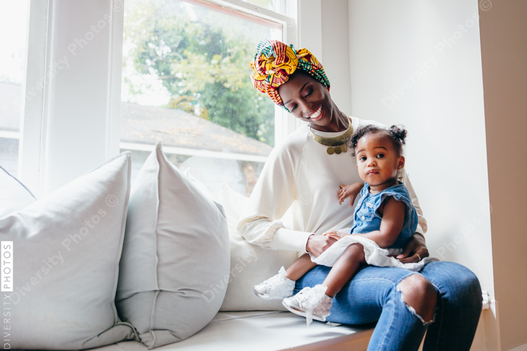 Portrait of mother and baby daughter