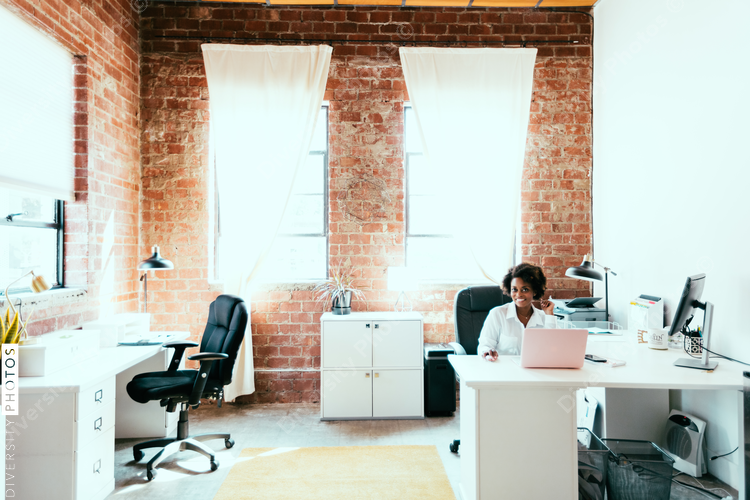 Young woman working in office