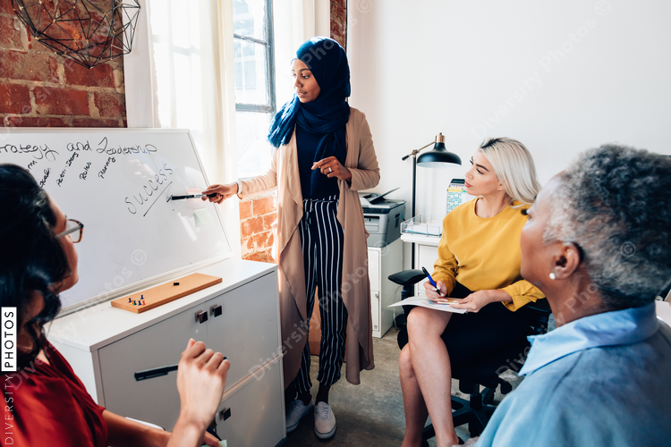 Multiethnic small business team meeting