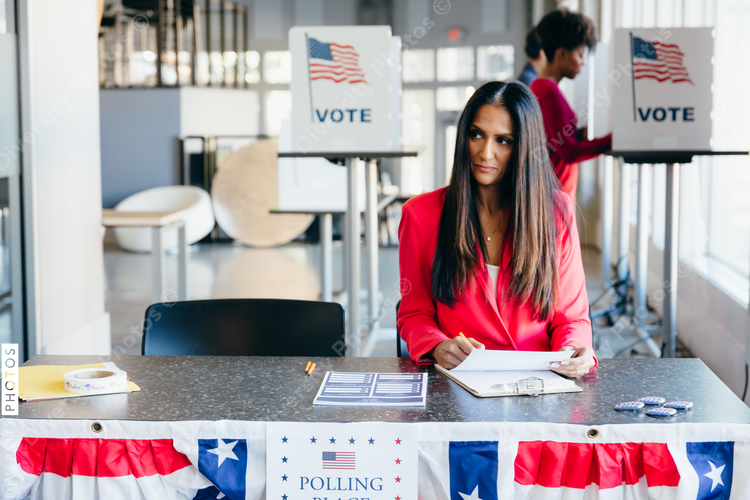 Volunteer Working at Polling Place