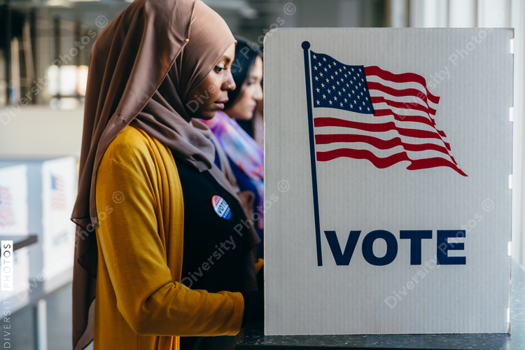 Diverse Women Voting on Election Day