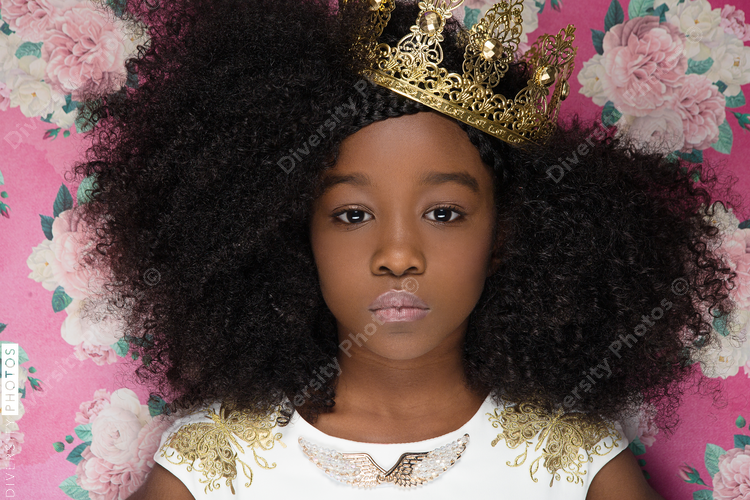 Close up of girl wearing crown