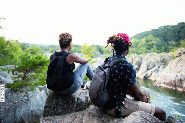 Couple enjoying beautiful scenic view