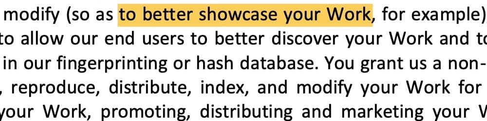 Contract clause: modify to better showcase your Work