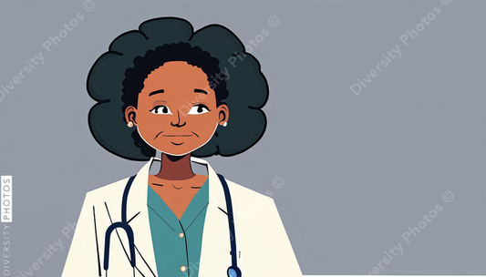 illustration of a confident Black pediatrician doctor 79415