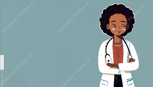 illustration of a confident Black pediatrician doctor 33262
