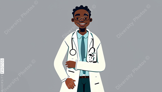 illustration of a confident Black pediatrician doctor 78737