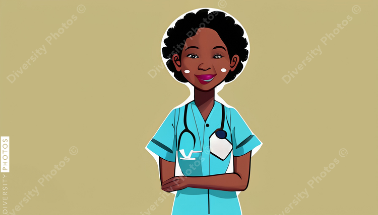 illustration of a black nurse 80323