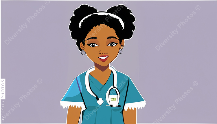 illustration of a black nurse 85626
