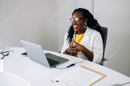 Black Doctor does virtual patient consulation, telehealth