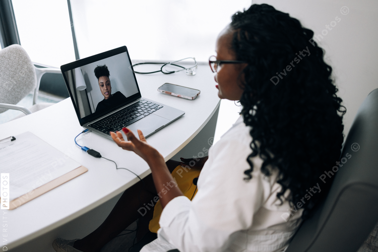 Black Doctor does virtual patient consulation, telehealth