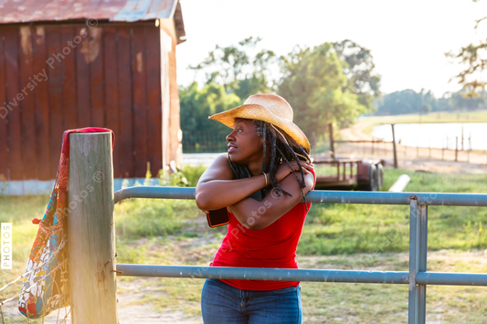 Black female farmer cowgirl
