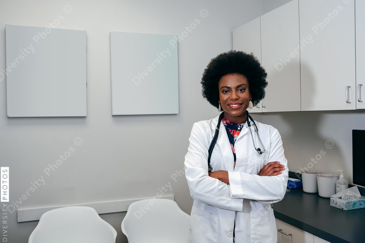 Portrait of pediatrician in her office