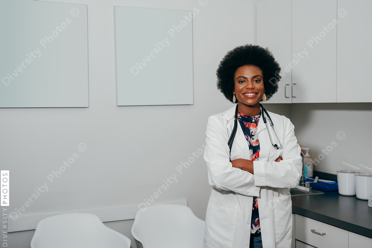 Portrait of pediatrician in her office