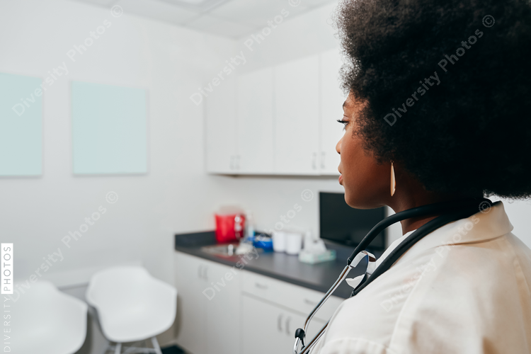 Pediatrician in her office