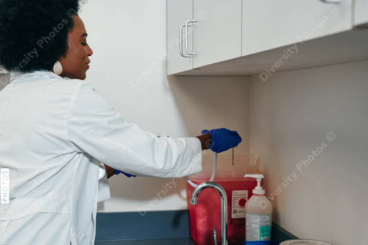 Black Doctor in her office