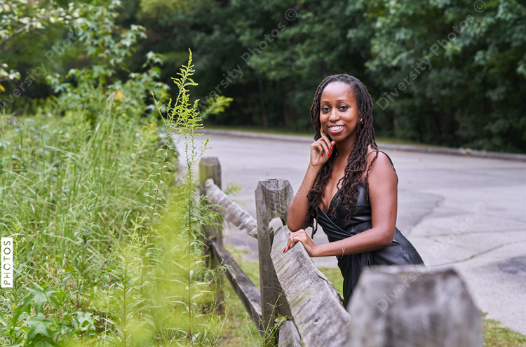 Portrait of Black woman outdoors in nature