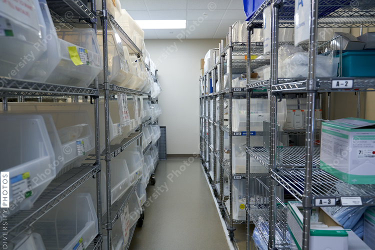 Hospital storage supply room