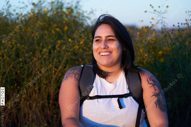 Portrait of Hispanic woman outdoors