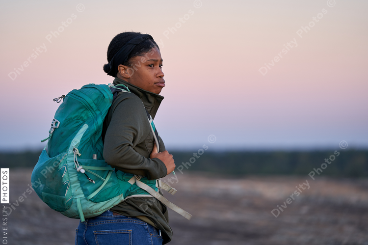 Portrait of Black female hiker