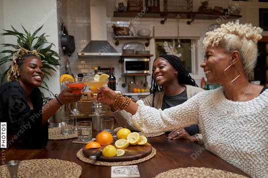 Black girlfriends toast to strong friendship connections