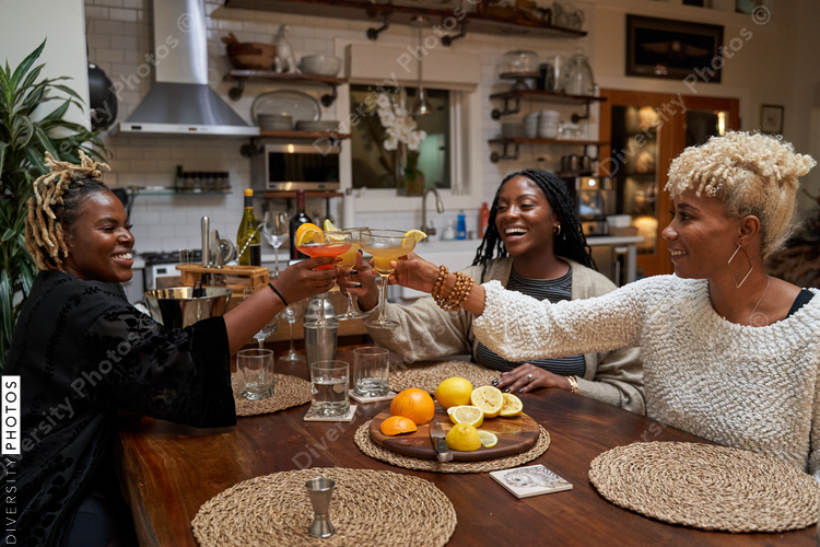 Black girlfriends toast to strong friendship connections