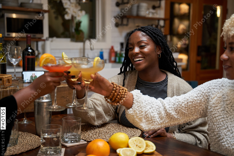 Black girlfriends toast to strong friendship connections