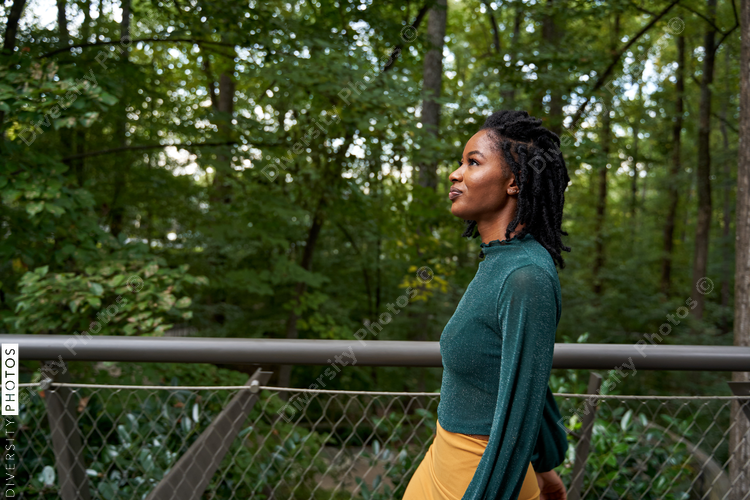 Black woman enjoys nature outdoors