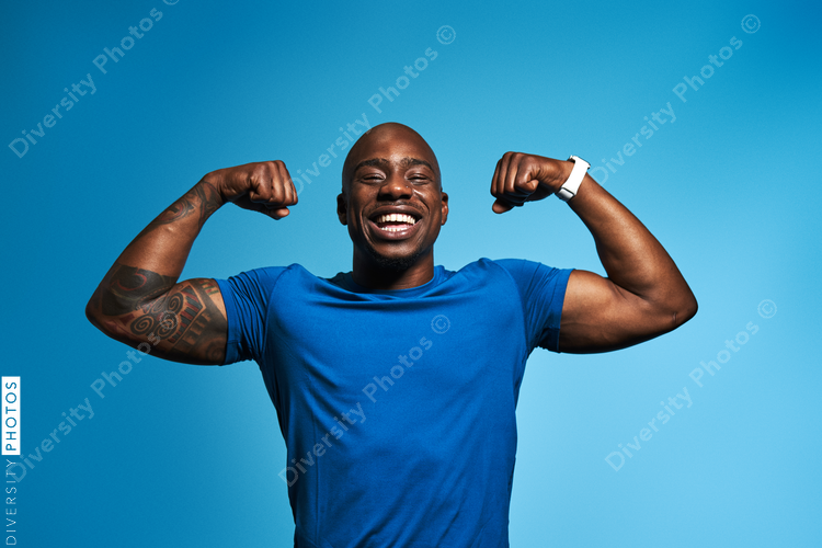Black man strength in studio portraiture