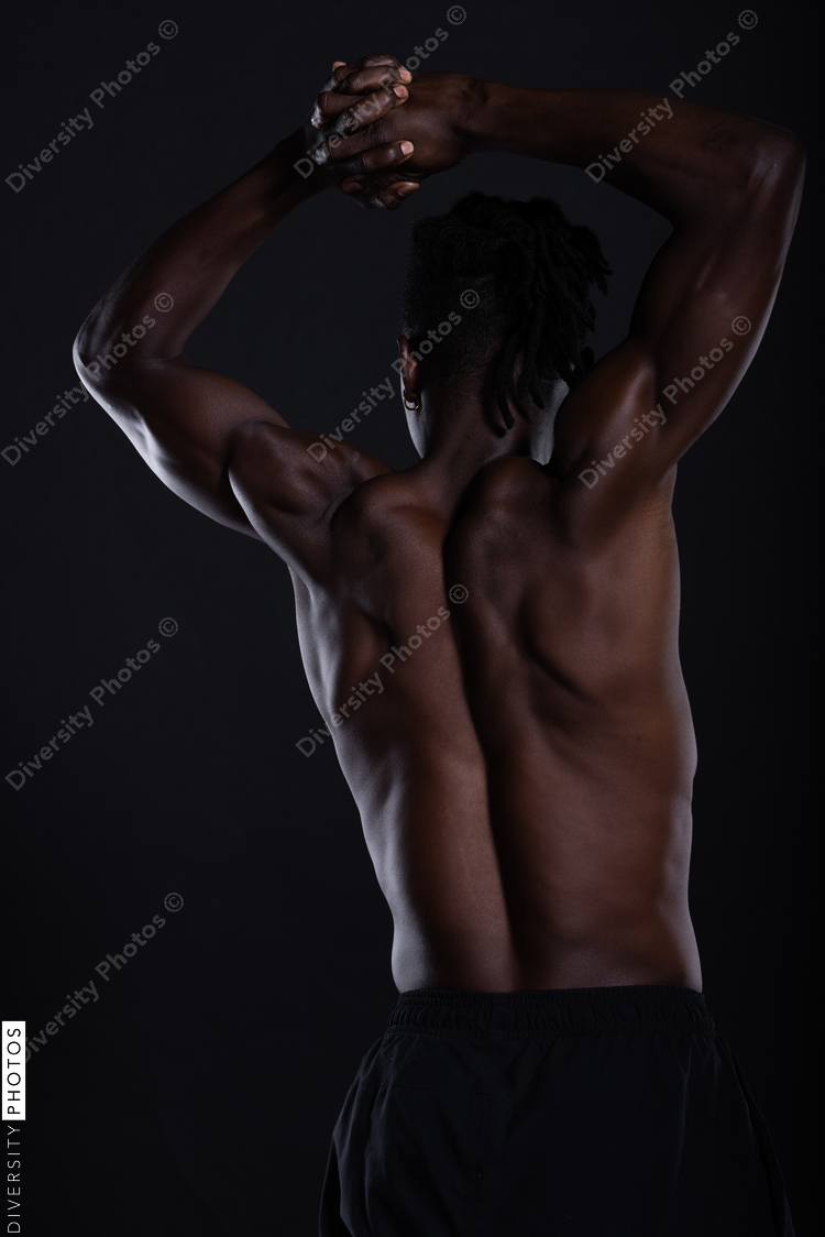 Power Black man, strength and endurance 