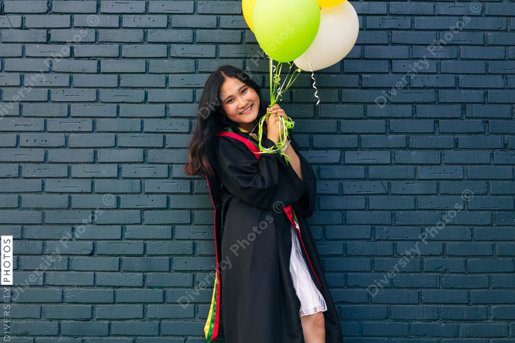 Portrait of girl graduating