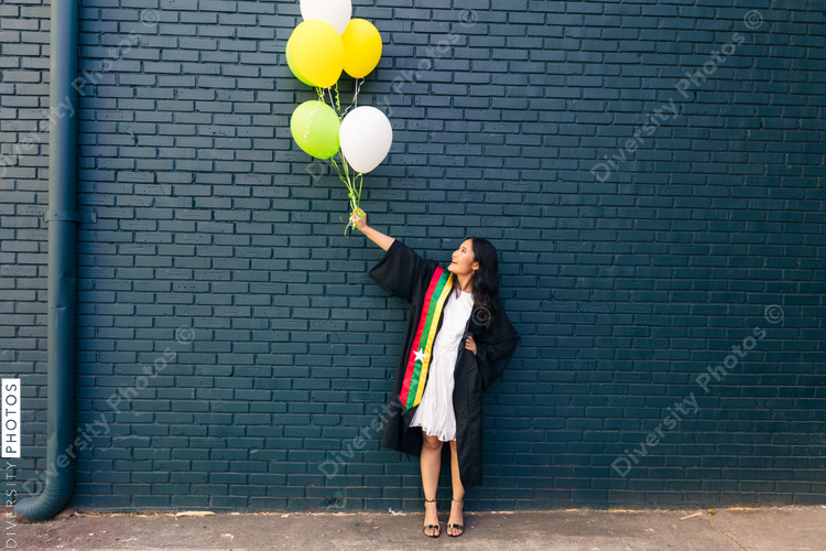 Portrait of girl graduating