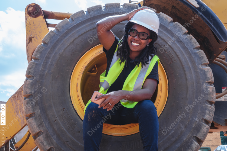 Portrait of diverse construction worker