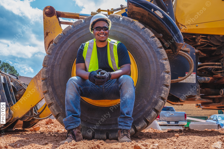 Portrait of diverse construction worker