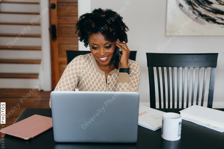 Businesswoman working from home