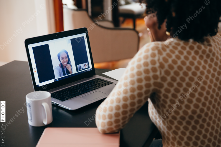 Businesswoman talking on video call