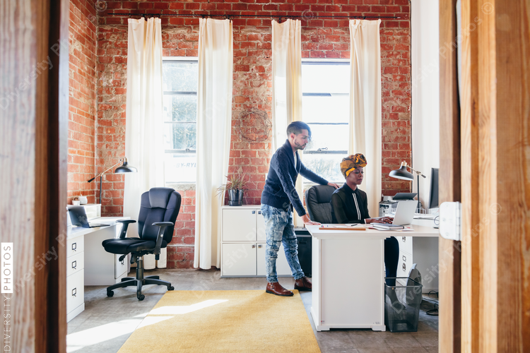 Coworkers working in an office
