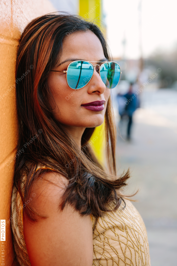 Portrait of young woman influencer