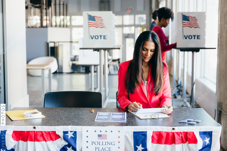 Volunteer Working at Polling Place