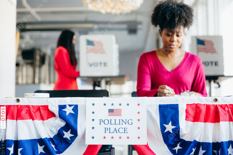Volunteer Working at Polling Place