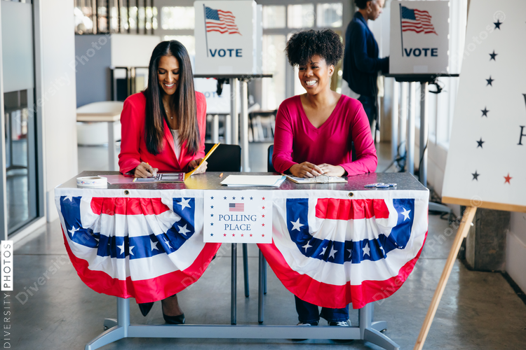 Volunteers Working at Polling Place