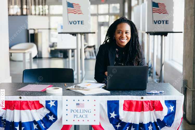 Volunteer Working at Polling Place