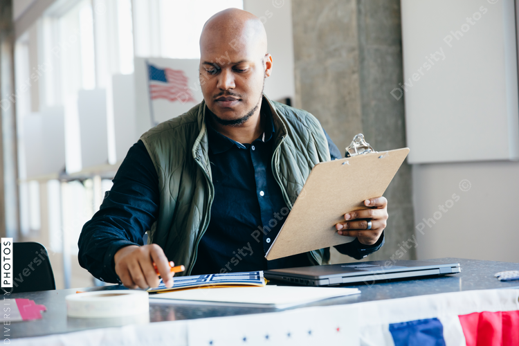 Volunteer Working at Polling Place
