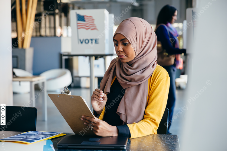 Volunteer Working at Polling Place