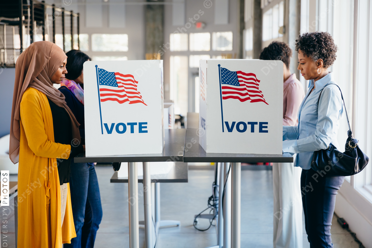 Diverse Women Voting on Election Day