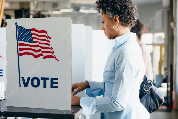 Diverse Women Voting on Election Day